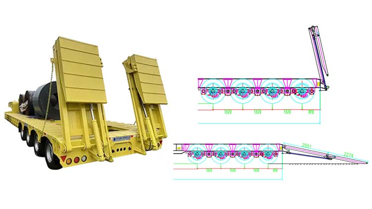 3 4 60 ton 100ton Low Bed Trailer | Low Bed Truck | Low Loader for Sale in Panama
