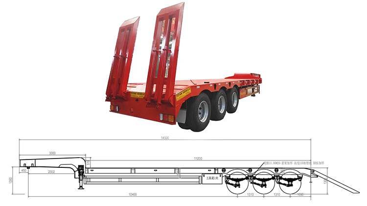 3 4 60 ton 100ton Low Bed Trailer | Low Bed Truck | Low Loader for Sale in Panama