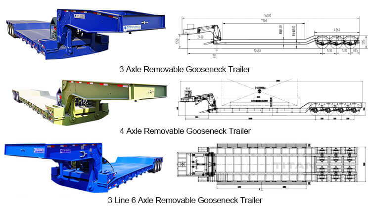 60ton 80ton 100ton Detachable Gooseneck Trailer | Detach Trailer for Sale in Panama