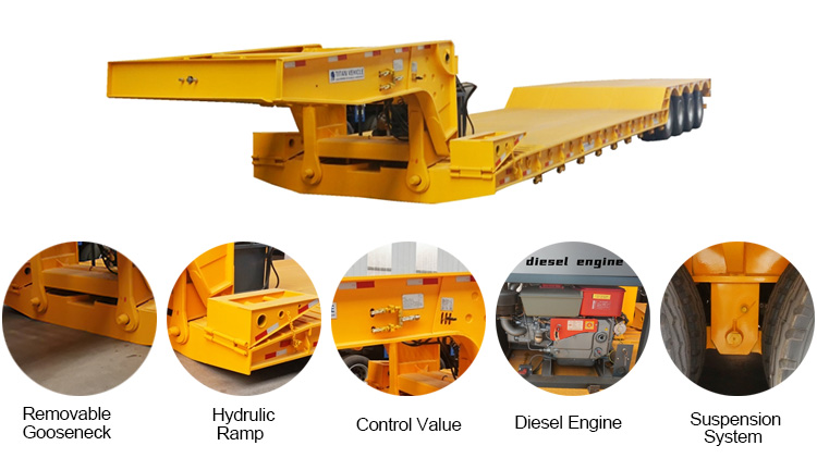 60ton 80ton 100ton Detachable Gooseneck Trailer | Detach Trailer for Sale in Panama