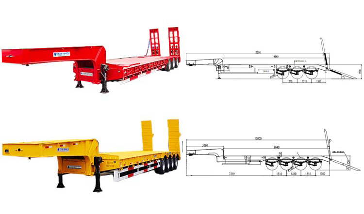3 4 60 ton 100ton Low Bed Trailer | Low Bed Truck | Low Loader for Sale in Panama