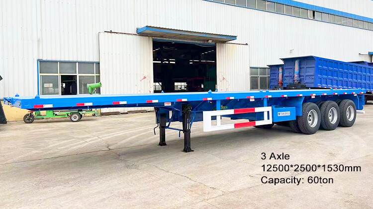 3 Axle 40ft Flatbed Trailer for Sale Near Me Sizes in Panama