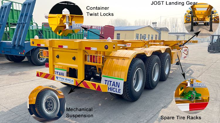40ft Skeletal Semi Trailer Manufacture | Tri Axle Chassis for Sale in Panama