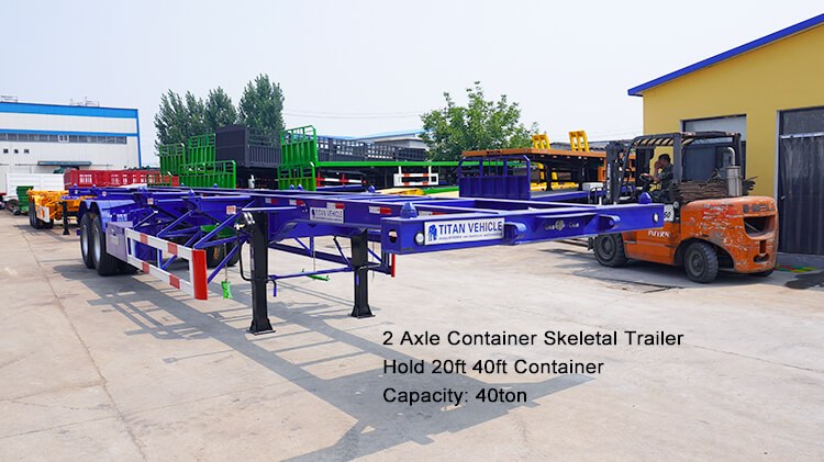 2 Axle 40 Ft Container Chassis Trailer for Sale in Panama