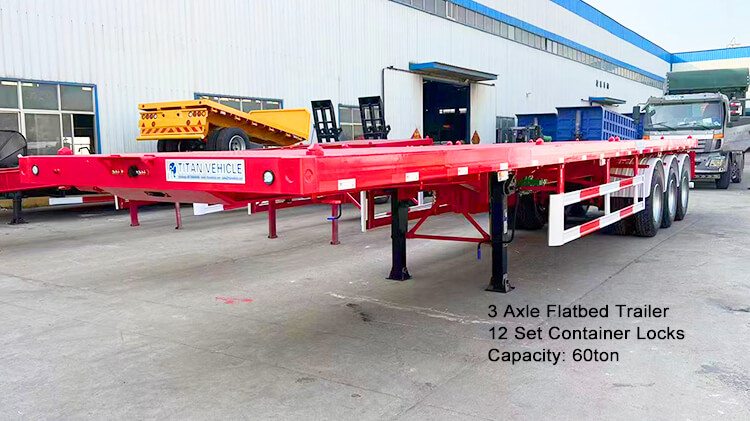 40ft 3 Axle Tractor Trailer Flat Bed - Flatbed Truck Trailer for Sale in Panama
