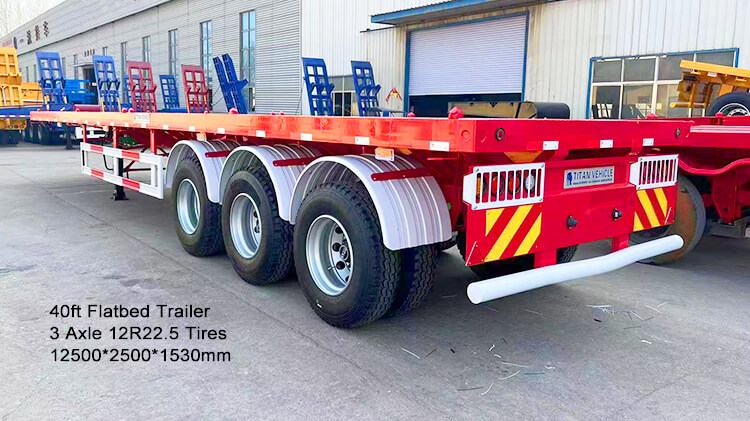 40ft 3 Axle Tractor Trailer Flat Bed - Flatbed Truck Trailer for Sale in Panama