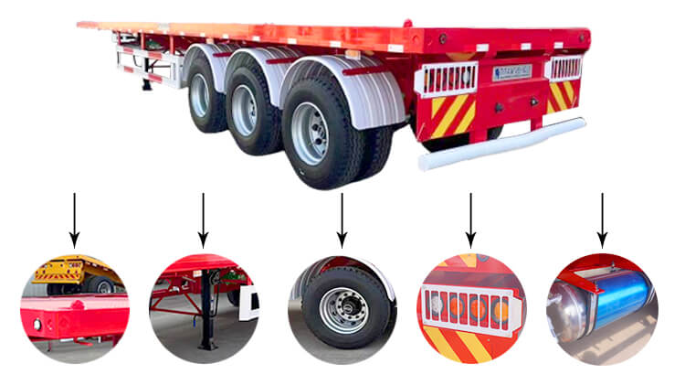 40ft 3 Axle Tractor Trailer Flat Bed - Flatbed Truck Trailer for Sale in Panama