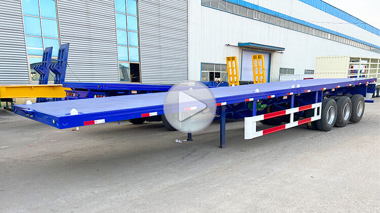 60Ton Tri Axle Flatbed Container Trailer | Flatbed Semi Trailer for Sale in Panama