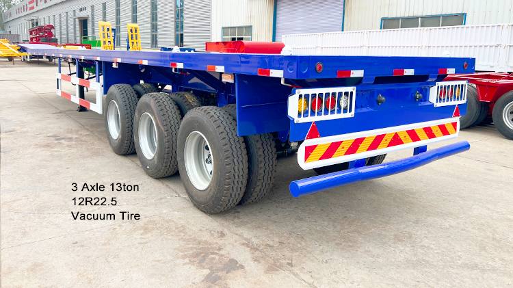 60Ton Tri Axle Flatbed Container Trailer | Flatbed Semi Trailer for Sale in Panama