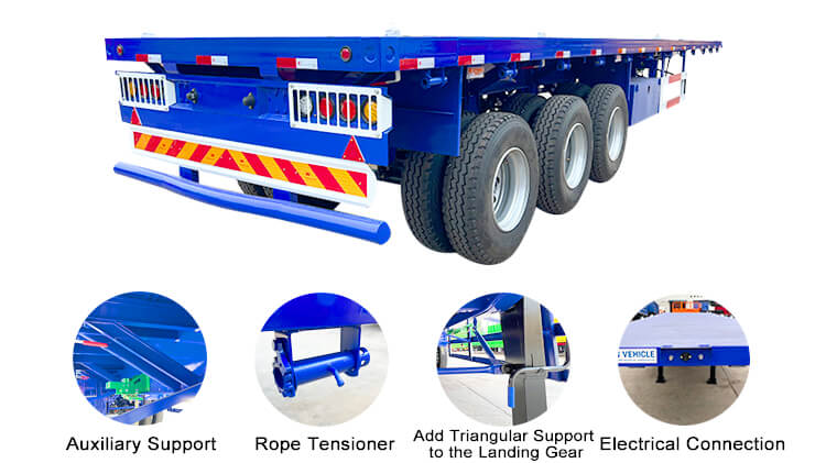 60Ton Tri Axle Flatbed Container Trailer | Flatbed Semi Trailer for Sale in Panama