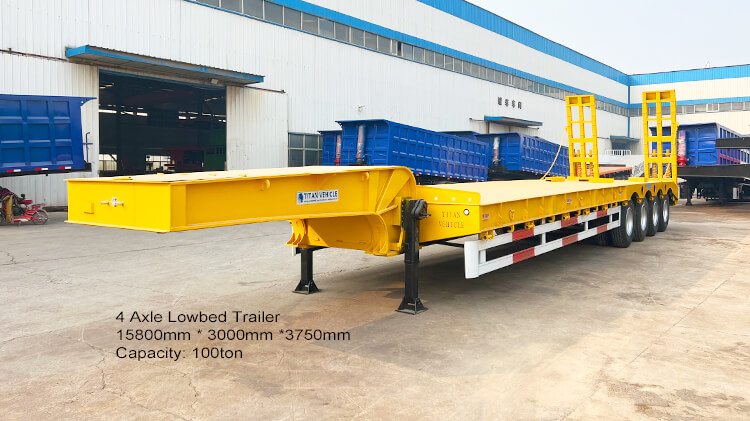 4 Axle 100 Ton Low Bed Trailer - Low Bed Truck for Sale in Panama