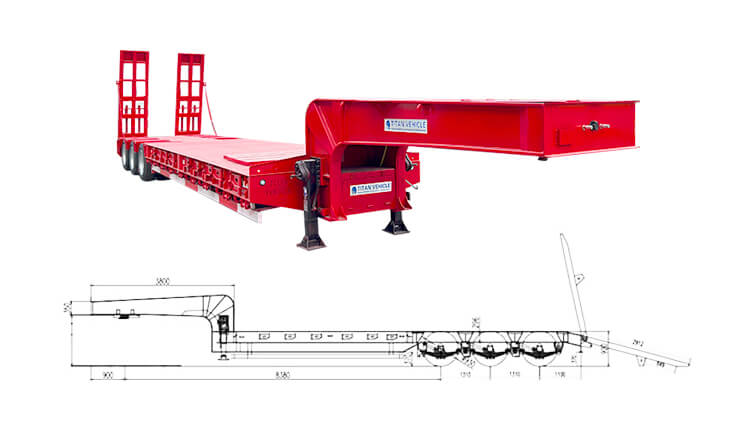 60ton 3 Axle Low Loader Trailer Truck for Sale in Panama