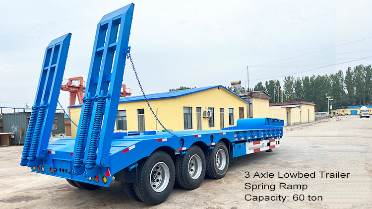 3 Axle 60ton Truck Lowbed Trailer Types for Sale in Panama