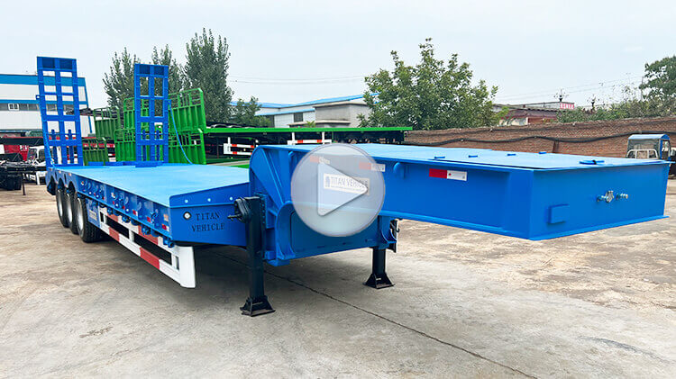 3 Axle 60ton Truck Lowbed Trailer Types for Sale in Panama