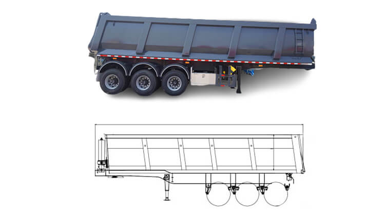 33cbm Dump Truck Trailer - Rear Dump Trailer for Sale in Panama