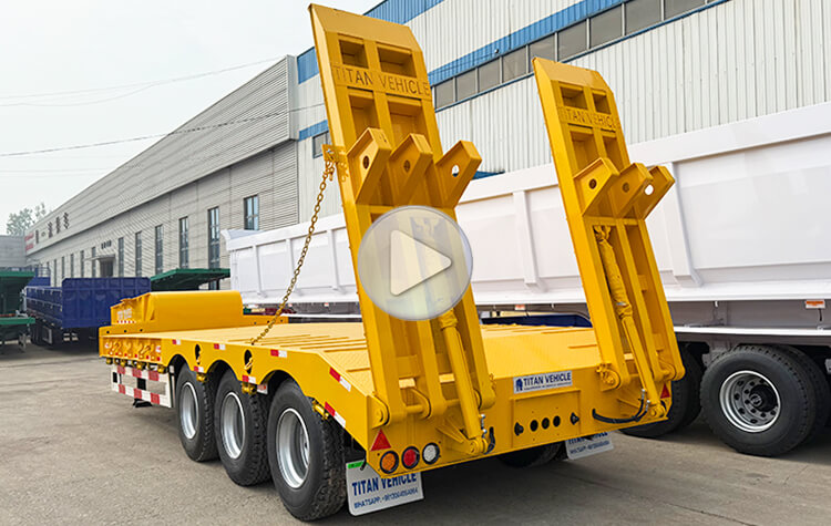 60 Ton 3 Axle Hydraulic Lowbed Trailer Truck for Sale in Panama