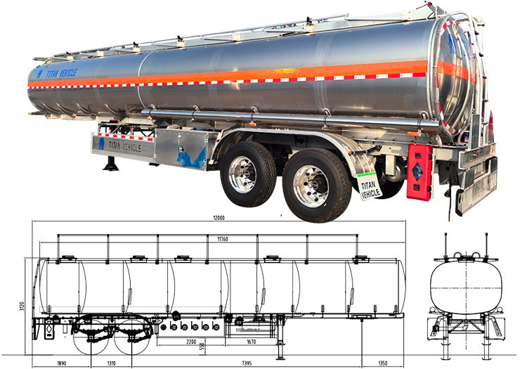 2 Axle Aluminum Tanker Trailer for Sale in Panama