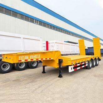 60 Ton 3 Axle Hydraulic Lowbed Trailer Truck